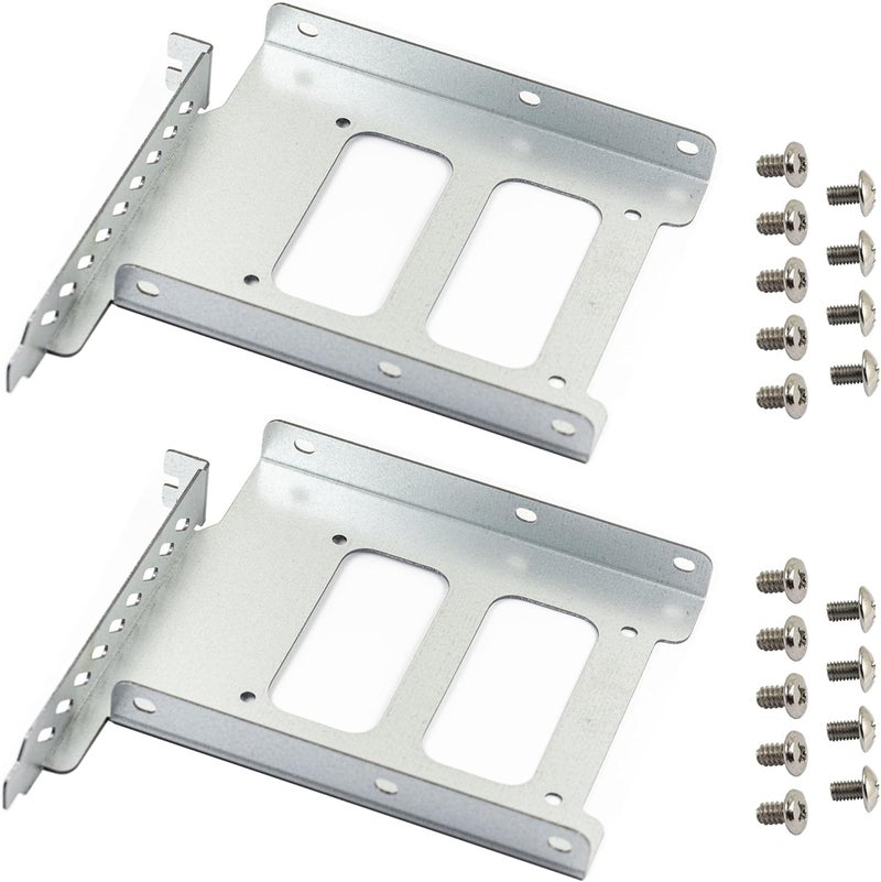 jujinglobal 2pcs 2.5" to 3.5" Hard Drive Tray Holder for PCI SSD HDD Metal Mounting Bracket Adapter - Image 1